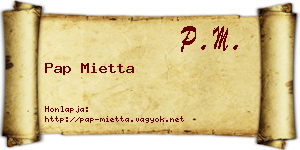 Pap Mietta névjegykártya